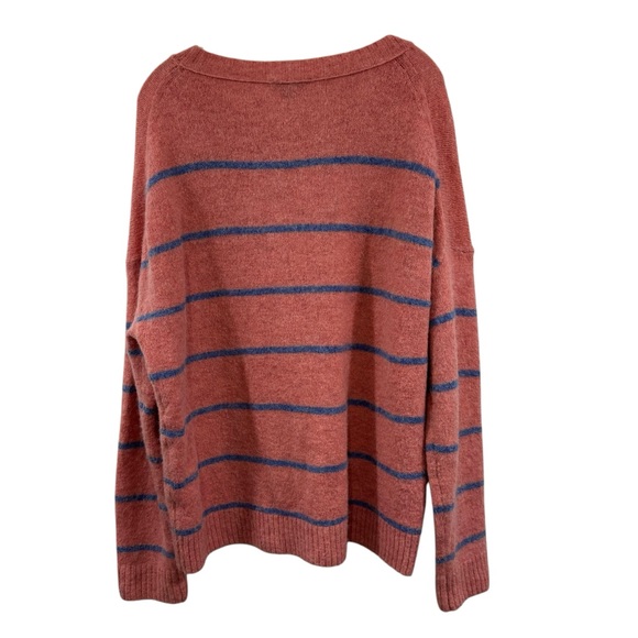 J Crew Alpaca Merino Wool Crewneck Stripe Pink/Blue sweater AK162 Sz Medium - Picture 2 of 11